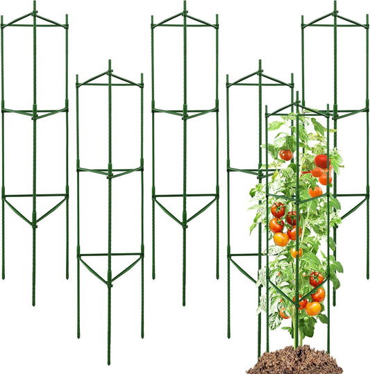 Adjustable Tomato Cages, Heavy-Duty Metal Plant Support Trellis