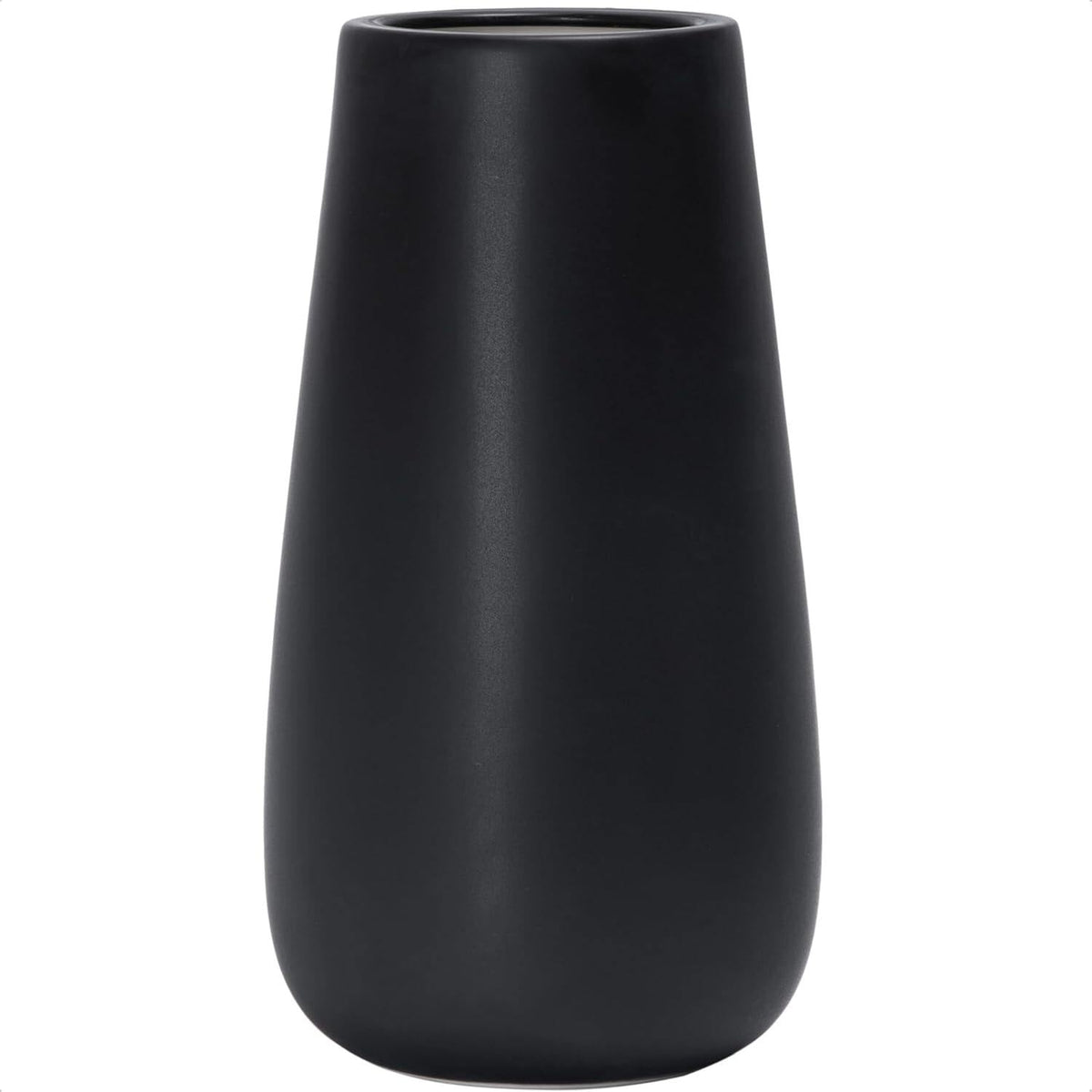 Textured White Elegant Oval Ceramic Vase for Flowers
