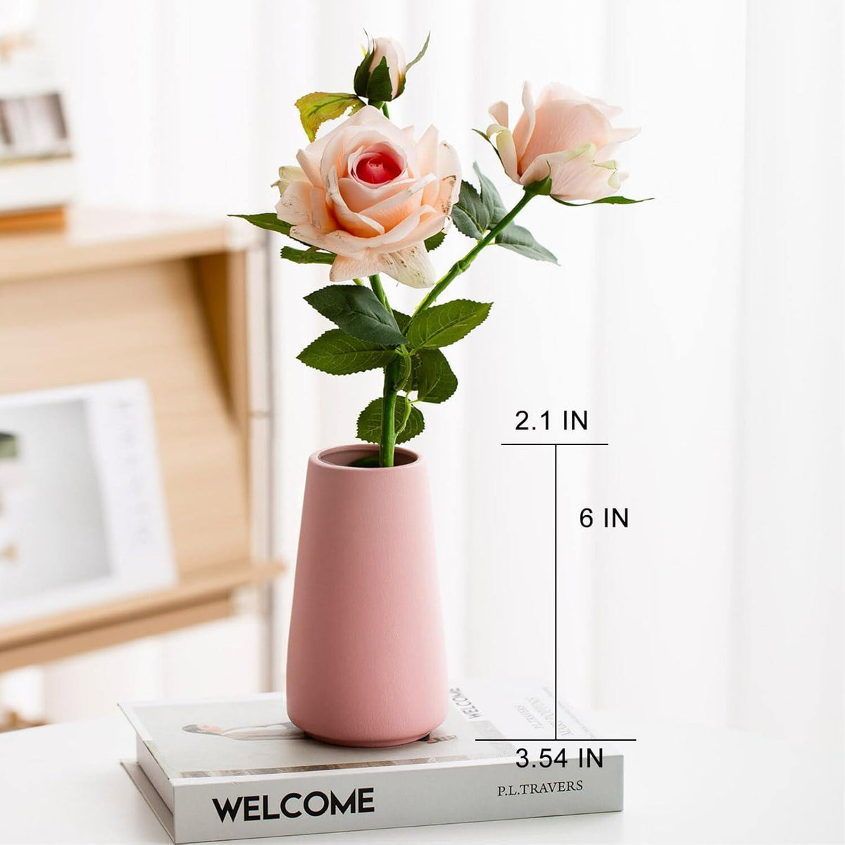 White Ceramic Flower vase, Vases for Pampas Grass