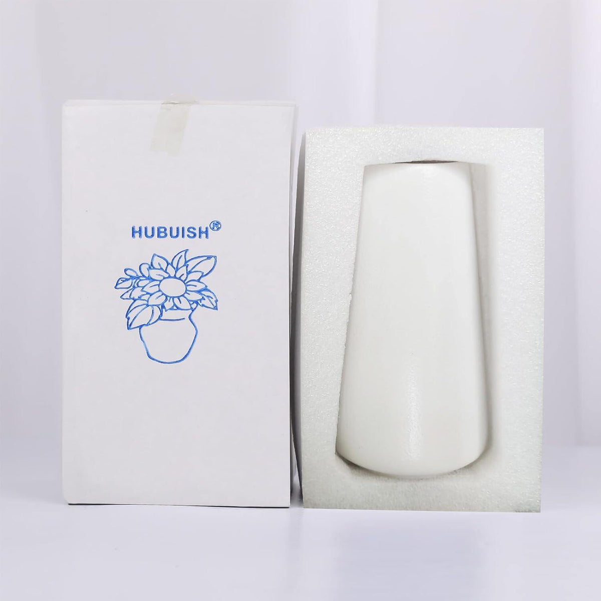 White Ceramic Flower vase, Vases for Pampas Grass