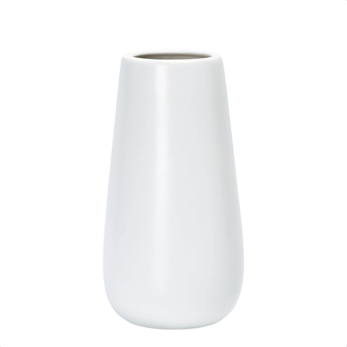 Textured White Elegant Oval Ceramic Vase for Flowers
