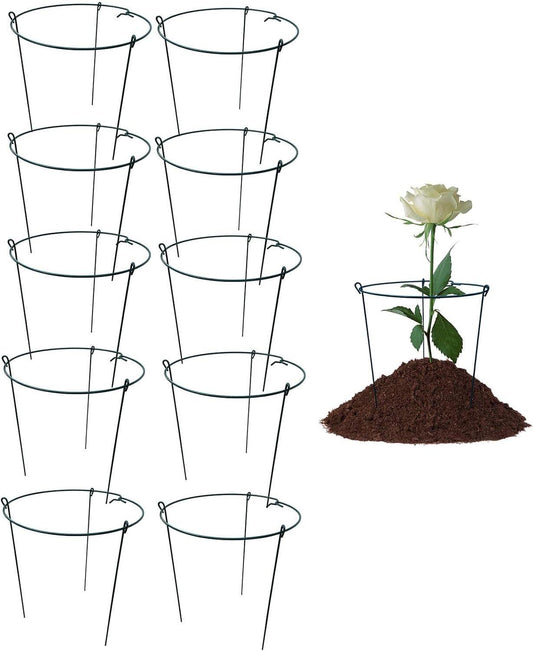 Peony Cage Rings Garden Plant Support Brace Round Metal Plant Stakes Rings