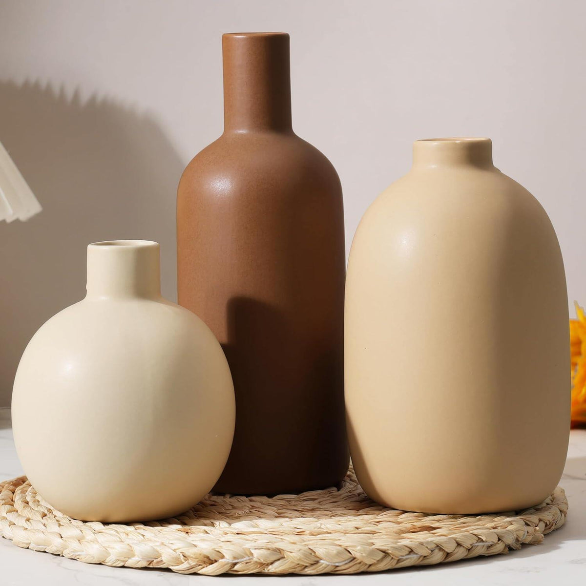 Ceramic Vases Set, Rustic Coastal Vases Home Decor